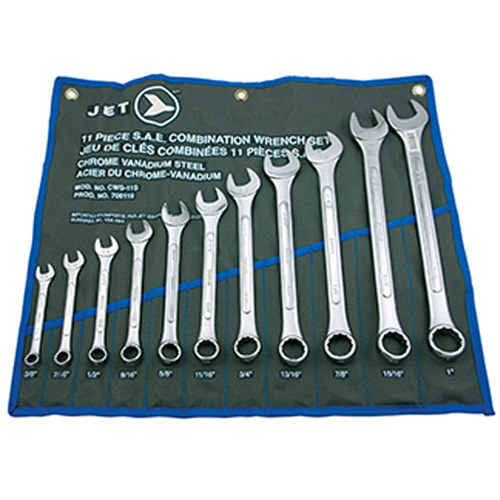 11-Piece SAE Raised Panel Combination Wrench Set, Combination, 11 Pieces, Imperial Kelford