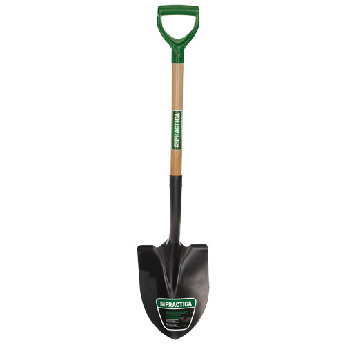 Round-Point Shovel, Tempered Steel Blade, Wood, D-Grip Handle Kelford