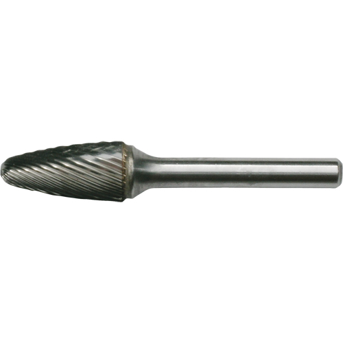 Solid Carbide Burrs - Tree Shape with Ball Nose, SF-3, 3/8" Dia., 3/4" Depth of Cut Kelford