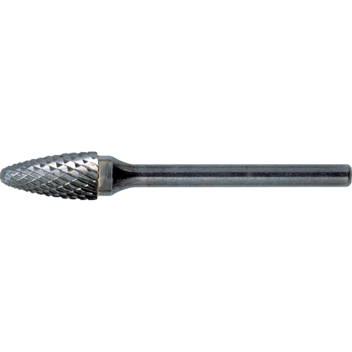 Solid Carbide Burrs - Tree Shape with Ball Nose, SF-1, 1/4" Dia., 5/8" Depth of Cut Kelford