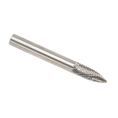 Solid Carbide Burrs - Tree Shape Pointed End, SG-1, 1/4" Dia., 1/8" Shank Kelford