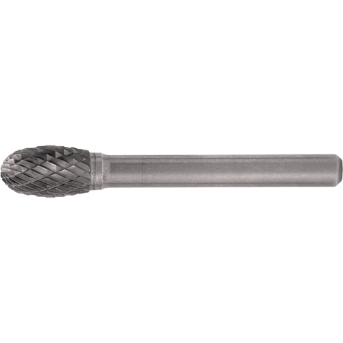 Solid Carbide Burrs - Oval Shape, SE-5, 1/2" Dia., 1/4" Shank, 7/8" Depth of Cut Kelford