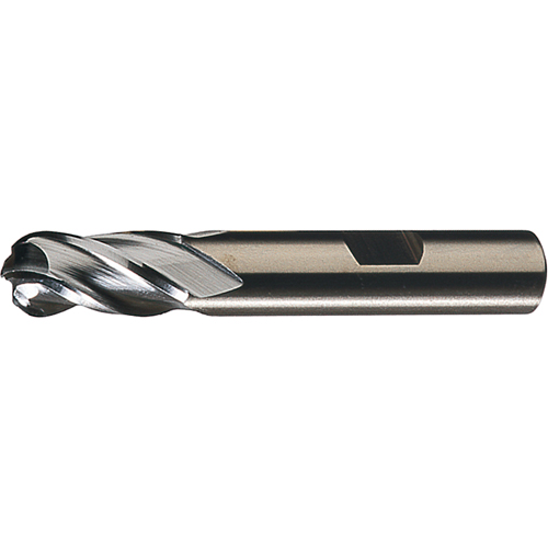 Centre Cutting Ball Nose Single End Finishers, 3/4" Dia., 4 Flutes, High Speed Steel Kelford