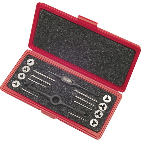 Tap & Die Sets with Production Hand Taps and Carbon Steel Round Adjustable Dies, 8 Pieces Kelford