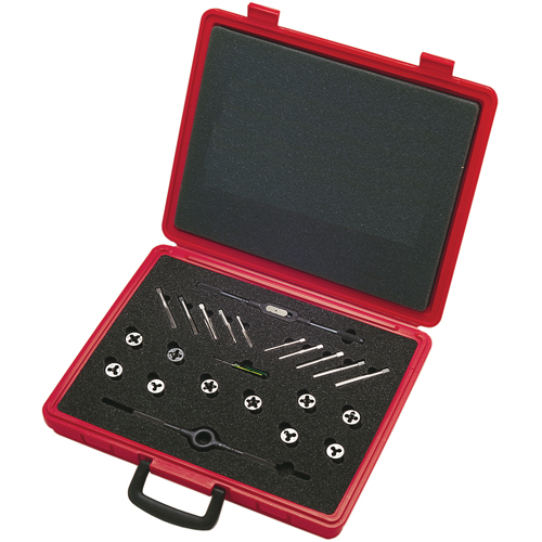 Tap & Die Sets with Production Hand Taps and Carbon Steel Round Adjustable Dies, 20 Pieces Kelford