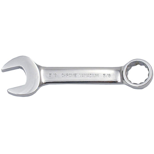 Fully Polished Stubby Combination Wrench, 12 Point, 3/8", Chrome Finish Kelford