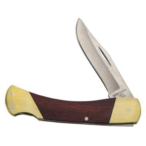 Couteau de sport avec poign&eacute;e incurv&eacute;e, 2-5/8" lame, lame en Acier inoxydable, poign&eacute;e en Bois Kelford