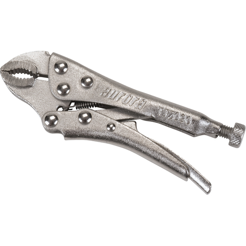 Locking Pliers with Wire Cutter, 4" Length, Curved Jaw Kelford