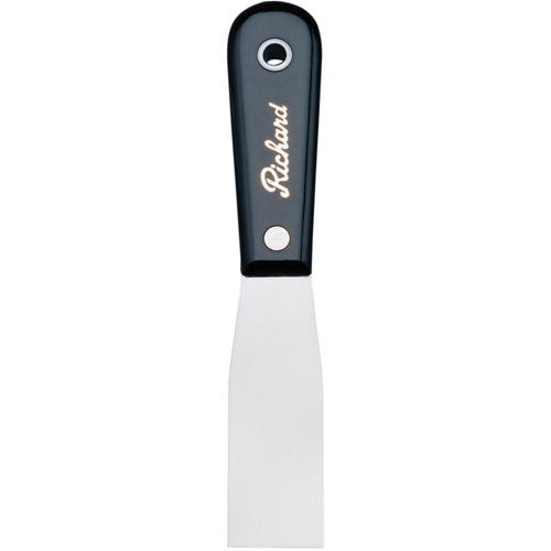 Putty Knife Stiff, Steel Blade, 1-1/4" Wide, Polypropylene Handle Kelford