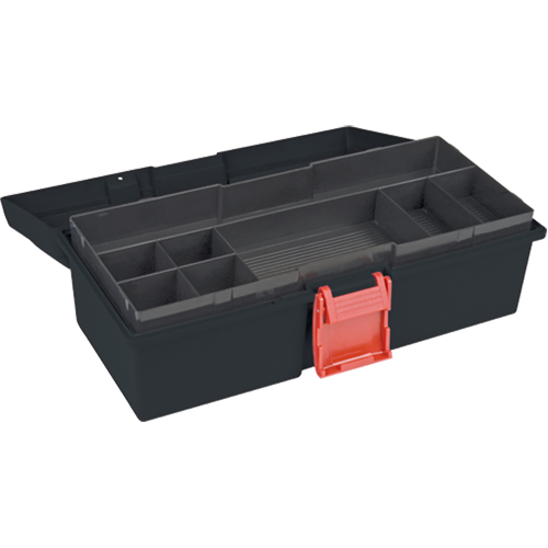 Coffre &agrave; outils robuste, 15" la x 7" p x 5-1/2" h, Noir Kelford