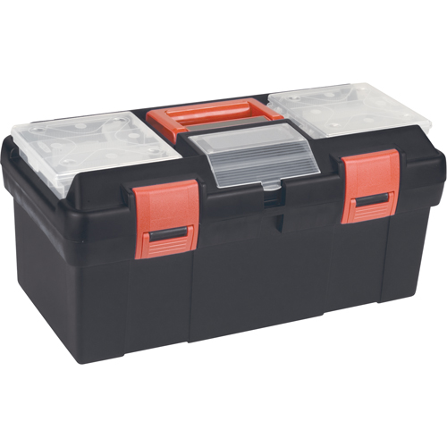 Coffres &agrave; outils en plastique, 17-1/2" la x 9-1/2" p x 8" h, Noir Kelford