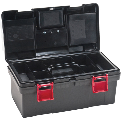 Coffres &agrave; outils en plastique, 17-1/2" la x 9-1/2" p x 8" h, Noir Kelford