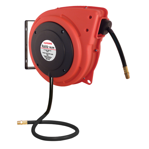 D&eacute;vidoir &agrave; enroulement automatique Rolair avec tuyau en PVC, Air, 3/8" x 50', Tuyau simple, 300 psi Kelford