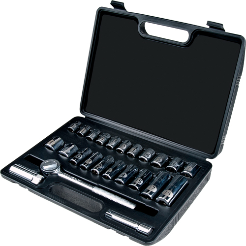 Jeu de douilles m&eacute;triques, 24 Mcx, Prise de 3/8", Profond Kelford