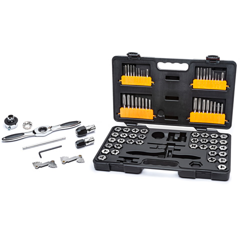 SAE/Metric Ratcheting Tap & Die Set, 77 Pieces Kelford