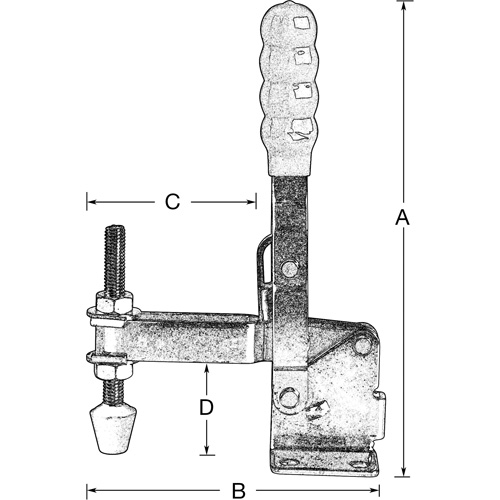 Vertical Hold-Down Clamps, 200 lbs. Clamping Force, Vertical Kelford
