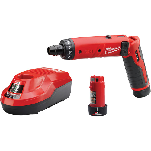 Ensemble tournevis hexagonaux M4, 1/4", 4 V, 44 lb-po couple max., Lithium-ion bloc-pile Kelford