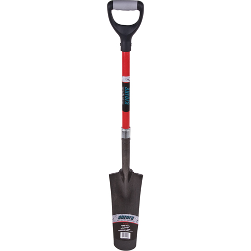 Heavy-Duty Drain Spade, Carbon Steel, 14" x 5-1/2" Blade, 29" L, D-Grip Handle Kelford