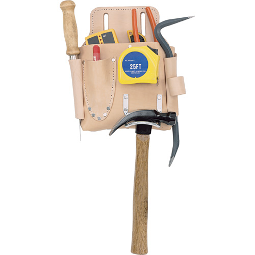 Drywall Tool Pouch, Tool Holder, Leather, 7 Pockets Kelford