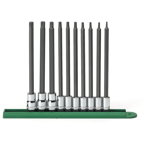 Jeu de douilles longues, Torx, Prise 1/4"/3/8", 10 mrcx Kelford