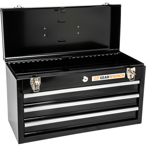 Boîte &agrave; outils portative, 20" la, 3 tiroirs, Noir Kelford