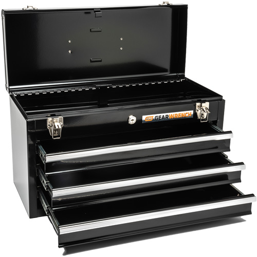 Boîte &agrave; outils portative, 20" la, 3 tiroirs, Noir Kelford