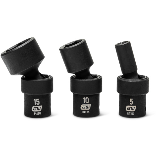 Jeu de 12 douilles m&eacute;triques flexibles universelles &agrave; chocs 1/4" &agrave; 6 pans Kelford