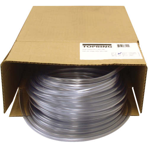 Tube, Air/Eau, 0,375" DE x 100' lo, PVC, Transparent, 55 psi @ 20°C Kelford