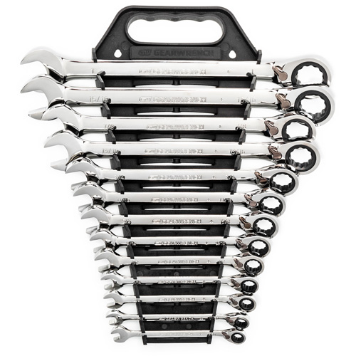 Jeu de cl&eacute;s &agrave; cliquets r&eacute;versibles SAE &agrave; 12 pans et 72 dents, Combinaison, 13 morceaux, Imp&eacute;rial Kelford
