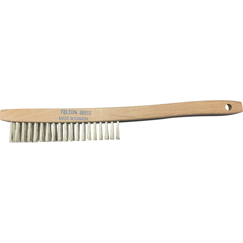 Brosses de nettoyage &agrave; manche recourb&eacute;, Acier inoxydable, 4 x 19 rangs de fils, Longueur 14" Kelford