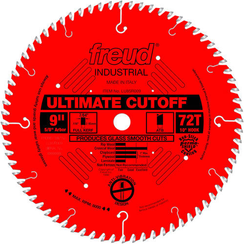 TCS Industrial Saw Blade - Crosscut & Finishing, 9", 72 Teeth, Wood Use Kelford