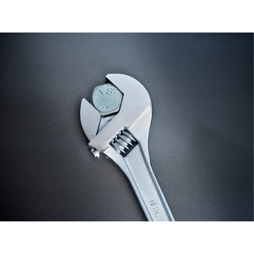 Adjustable Tapered Handle Wrench - Carded, 15" L, 1-11/16"/43 mm Max Width, Chrome/Polished Kelford