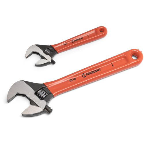 Black Oxide Wrench Set with Cushion Grips, Adjustable, 2 Pieces, Imperial and Metric Kelford