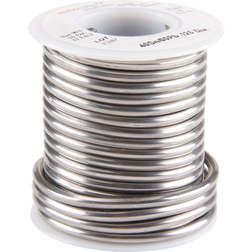 Common Solder, Lead-Based, 40% Tin 60% Lead, Solid Core, 0.125" Dia. Kelford