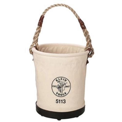 Tapered-Wall Bucket, Canvas, 1 Pockets, Black/Natural Kelford