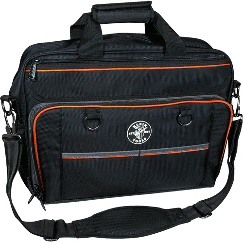 Tradesman Pro Tech Bag with Laptop Pocket, Polyester, 22 Pockets, Black/Orange Kelford