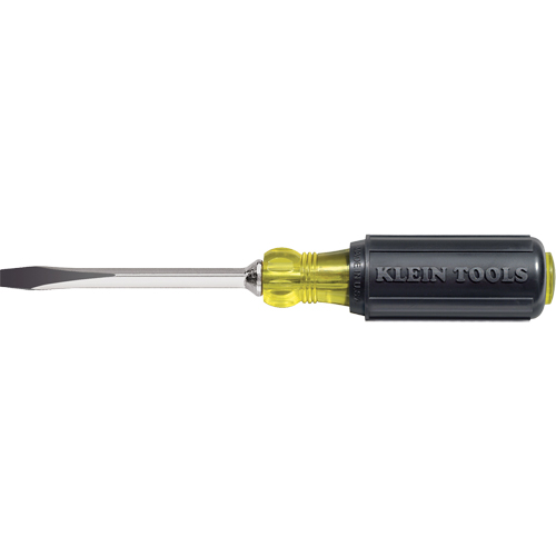 Heavy-Duty Slot Keystone Screwdriver, 1/4", 8-11/32" L, Cushion Grip Handle Kelford