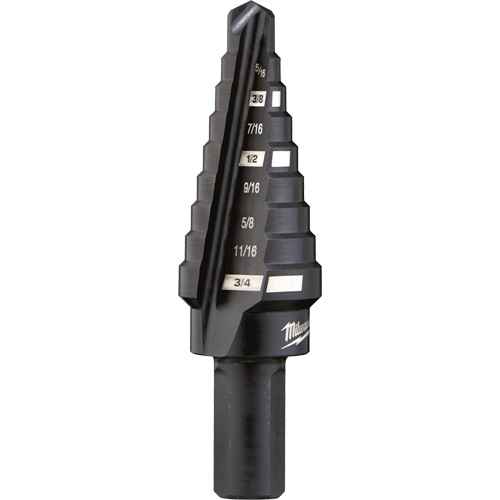 #3 Step Drill Bit, 1/4" - 3/4" , 1/16" Increments, High Speed Steel Kelford