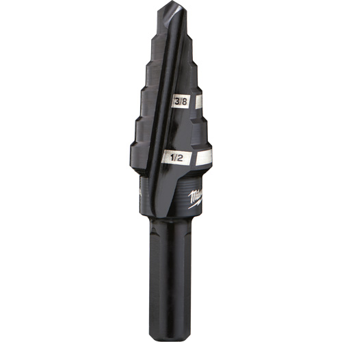#6 Step Drill Bit, 3/8" - 1/2" , 1/16" Increments, High Speed Steel Kelford