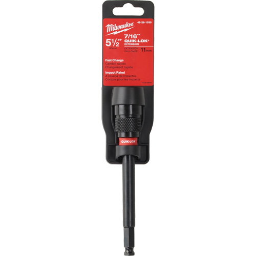 Quik-Lok Impact Drill Bit Extension, 7/16" Max. Diameter, 5-1/2" Length, 7/16" Shank Kelford