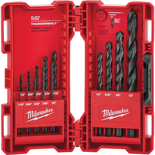 Jeu de forets &eacute;tag&eacute;s Thunderbolt, 14 morceaux, Acier Kelford