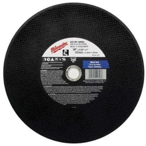 General Purpose Cut-Off Wheels, 14" x 3/32", 1" Arbor, Type 1, Aluminum Oxide, 4365 RPM Kelford