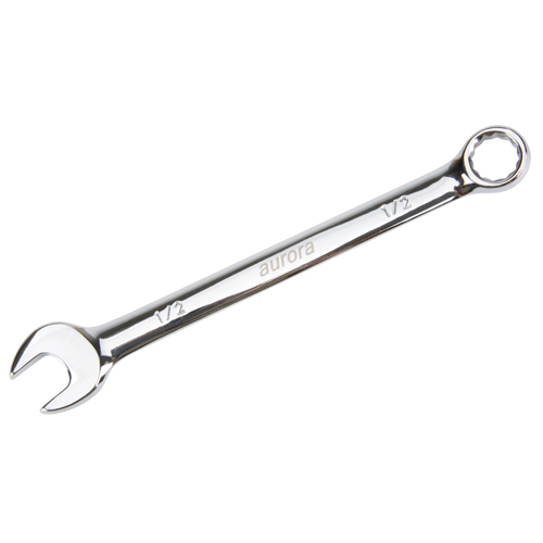 Combination Wrench, 12 Point, 1/2", Chrome Finish Kelford