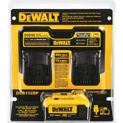 Borne de recharge pour chantier et bloc-piles 4,0 Ah, 12 V/20 V, Lithium-ion Kelford