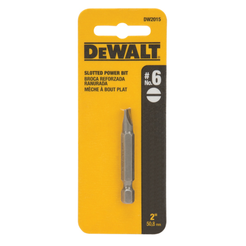 Embout de tournevis, Fente, Embout #6, Prise 1/4", Longueur 2" Kelford
