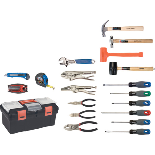 Jeu d'outils essentiels avec coffret en plastique, 28 morcea Kelford