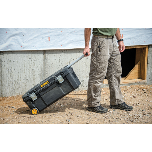 Tool Box on Wheels, 12-1/2" W x 28-1/2" D x 12" H, Black Kelford