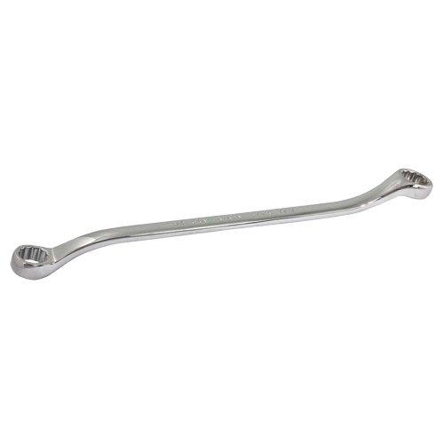 Box Wrench, 12 Point, 1/2" x 9/16", 15° Offset, Chrome Finish Kelford
