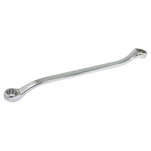 Box End Wrench, 12 Point, 14 mm x 15 mm, 15° Offset, Chrome Finish Kelford