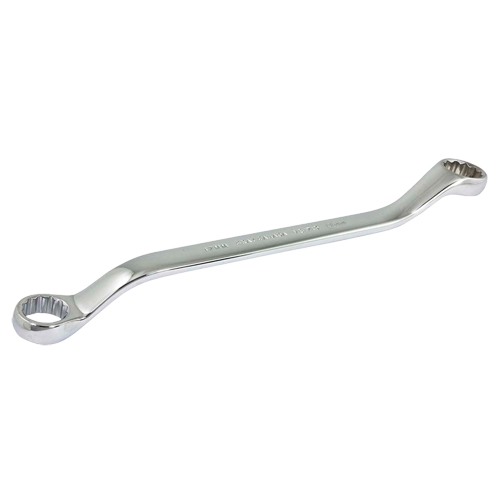 Box End Wrench, 12 Point, 17 mm x 19 mm, 15° Offset, Chrome Finish Kelford